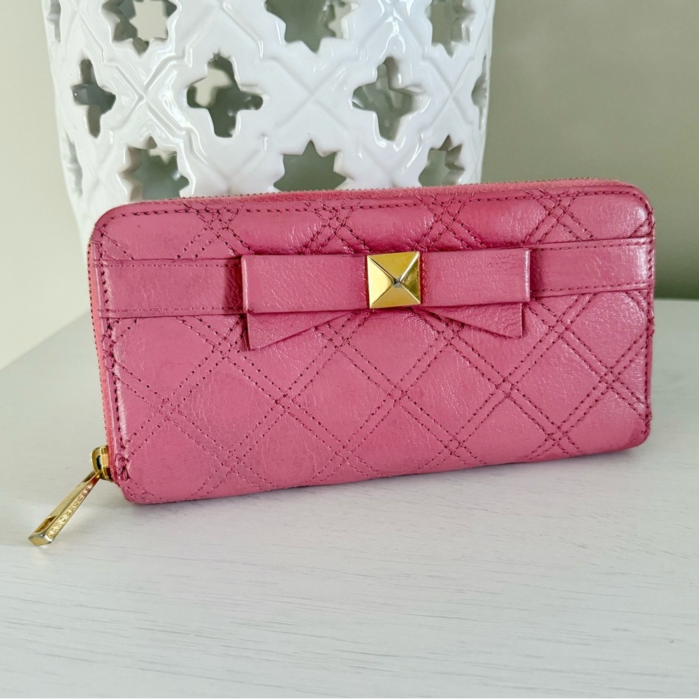 Marc Jacobs Pink Quilted Leather Long Wallet
